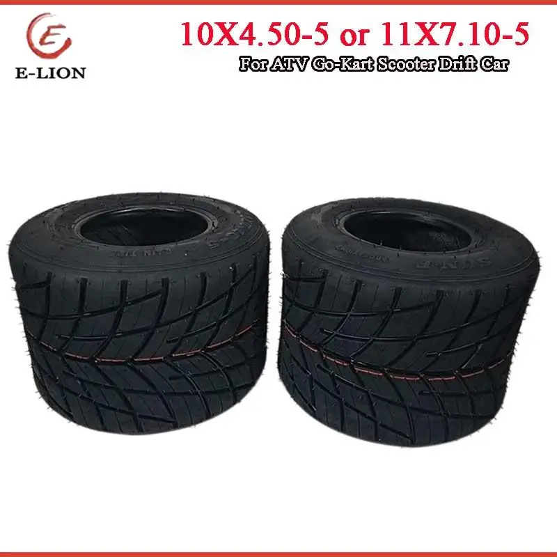 1/2pcs Go Kart Tires 10X4.50-5 11x7.10-5 Competitive Kart Rear Tires, Anti-skid Rain Tires