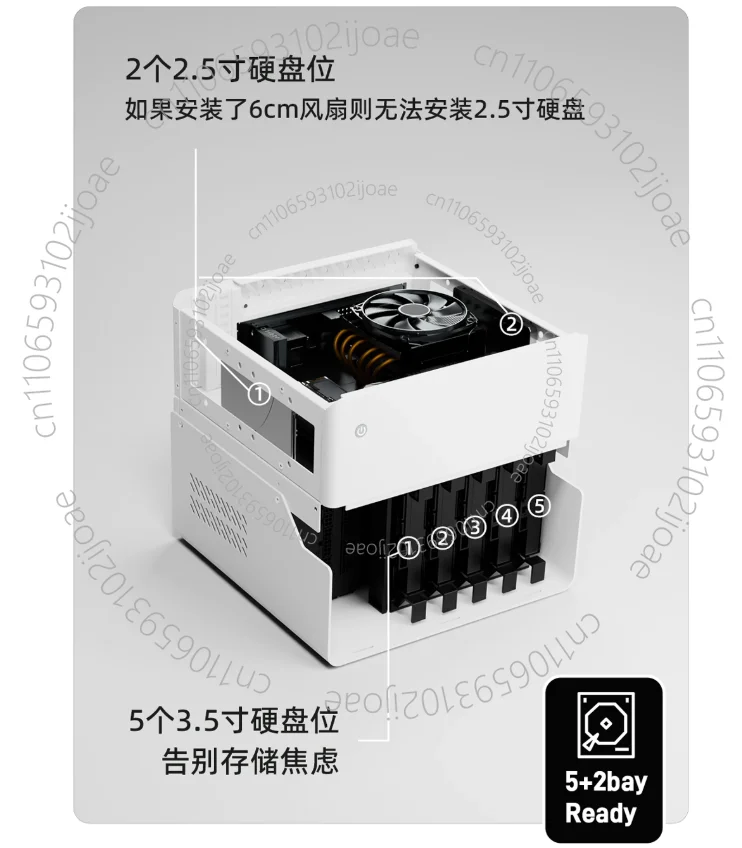 NAS❗️ NAS Enclosure 5+2 Drive Bays SFX Power Supply ITX Motherboard Home