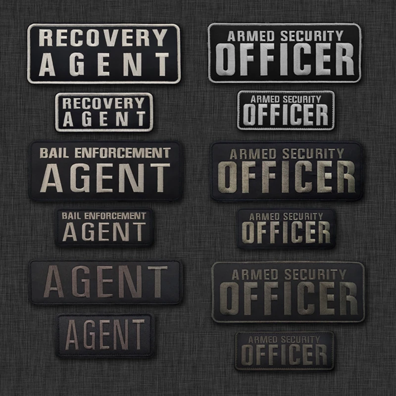 وكيل ضابط الأمن المسلحة المطرزة رقعة كبيرة التكتيكية سترة ظهره هوك شارة شارة للملابس الموحدة #1