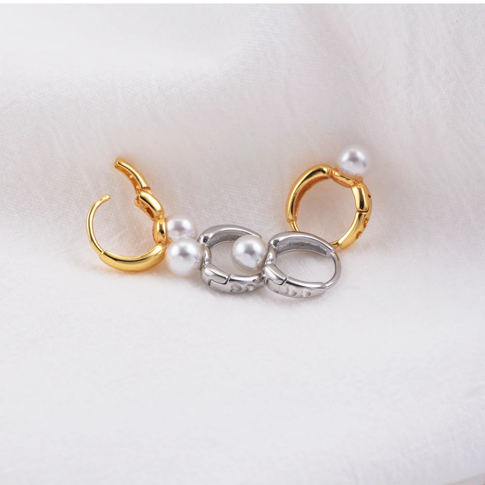 

New Hot New 925 Sterling Silver Single Pearl Design With Temperament Earrings Suitable For Women To Wear Jewelry
