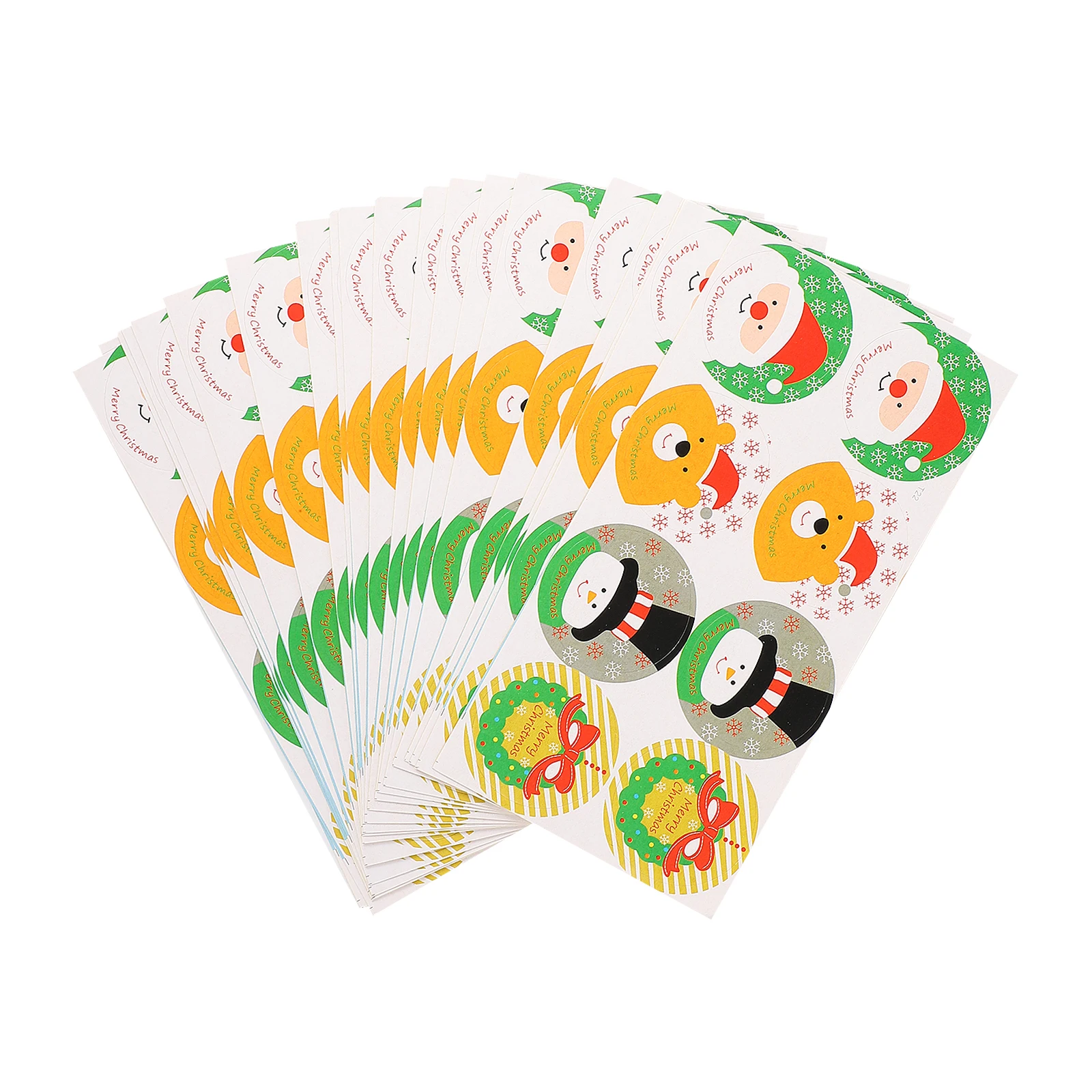

20 Sheets Snowman Garland Sticker Christmas Theme Festival Bottle Decor Sticky Decoration Style