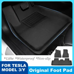 Tapis de sol de coffre antidérapant, accessoires de tapis de sol XPE TPE entièrement entouré, coussinet de pied étanche pour Tesla Model 3 2018 2023 2021 Y 2023