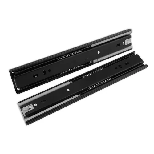 금속 블랙 버퍼 음소거 서랍 슬라이드 트랙, 소프트 클로즈 서랍 가이드 레일, 3 섹션 캐비닛 슬라이드, 가구 하드웨어 