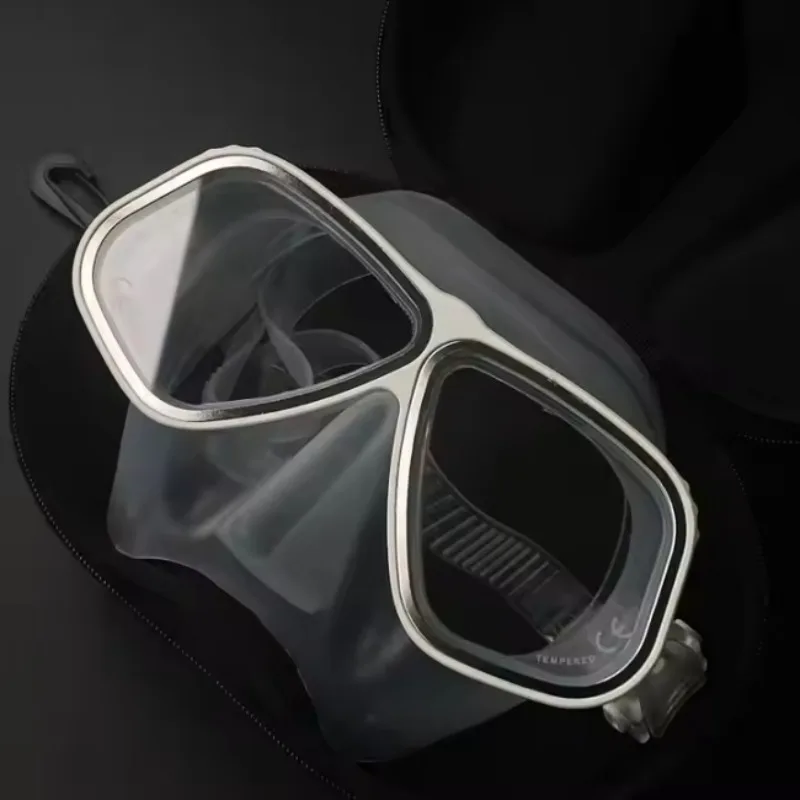 Metal Frame Custom Logo Printed Snorkeling Swimming Diving Accessories Facial Men's and Women's Free Diving Masks