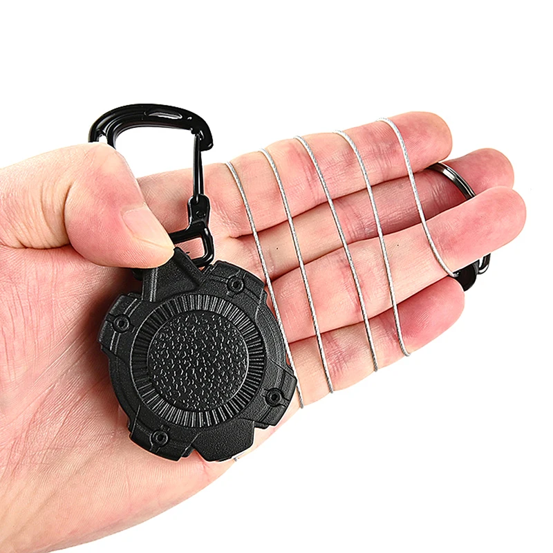 Retractable 1Pc Anti-theft Metal Easy-to-pull Buckle Rope Elastic Keychain Sporty Key Ring Anti Lost Easy Pull Buckle