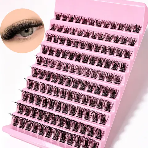 Cluster Lashes 8 16mm Wispy Individual Lashes Extensions Natural Look D Curl Fluffy Soft Lashes for Daily Makeup Eye Beauty