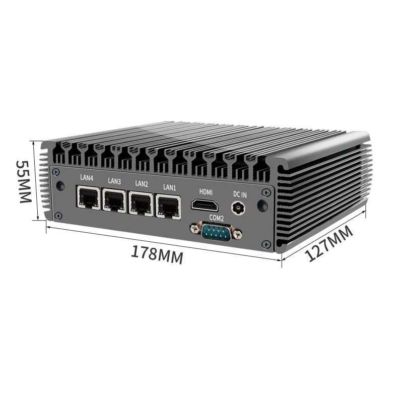 Yingchi Intel Celeron J4125/N5095 Pentium J6426 Fanless Zachte Router Mini Pc 4X2.5G Lan Hd En Vga Poorten Firewall Apparaat