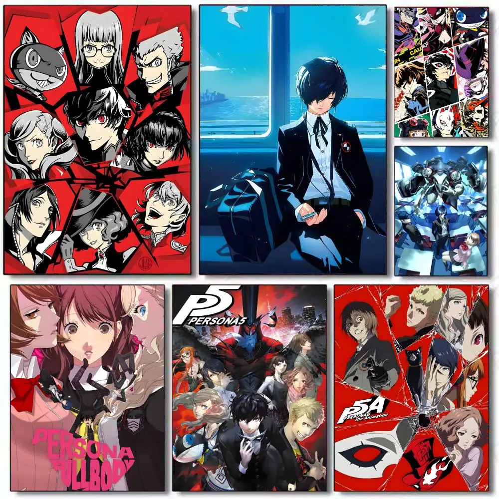 Poster HD PVC selbstklebende Wandkunst – wasserdicht, wiederverwendbar, für Zuhause, Büro, Café, Spiel, P-Persona 3 45, Anime