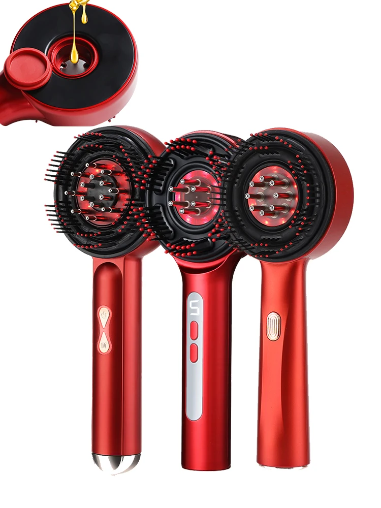 Peigne électrique de Massage du cuir chevelu pour la croissance, applicateur d'huile du cuir chevelu, soins capillaires, masseur de tête à lumière rouge 660nm, améliore la perte de cheveux, brosse