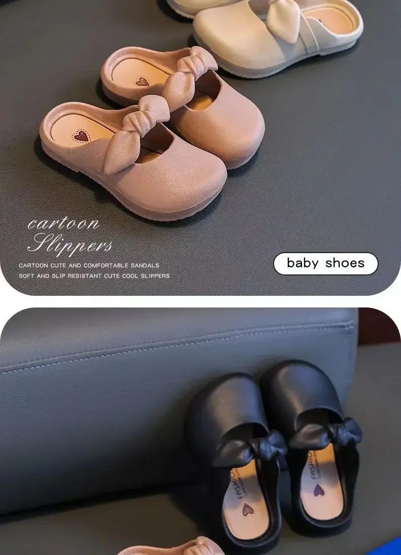 Kinder Hausschuhe Kinder süße Bao Toe Schuhe tragen flache Haus Fliege Schuhe Mädchen Schuhe Hausschuhe Kinder Hausschuhe – Detail 6