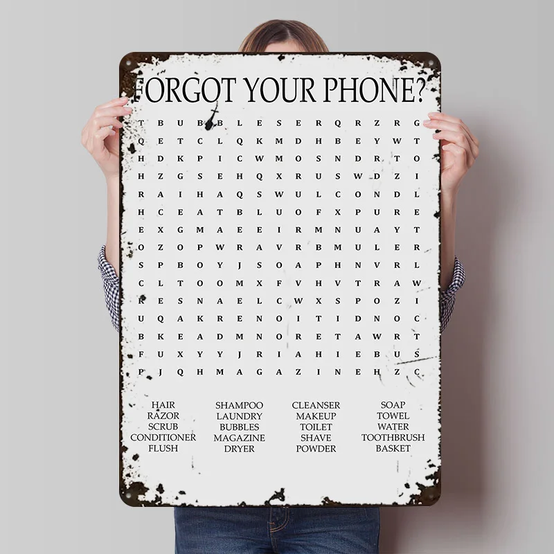 ننسى هاتفك ملصق معدني ديكورات عتيقة علامات قصدير معدنية قابلة للتخصيص لتزيين جدران فن الأشياء لتصميم الغرفة #1