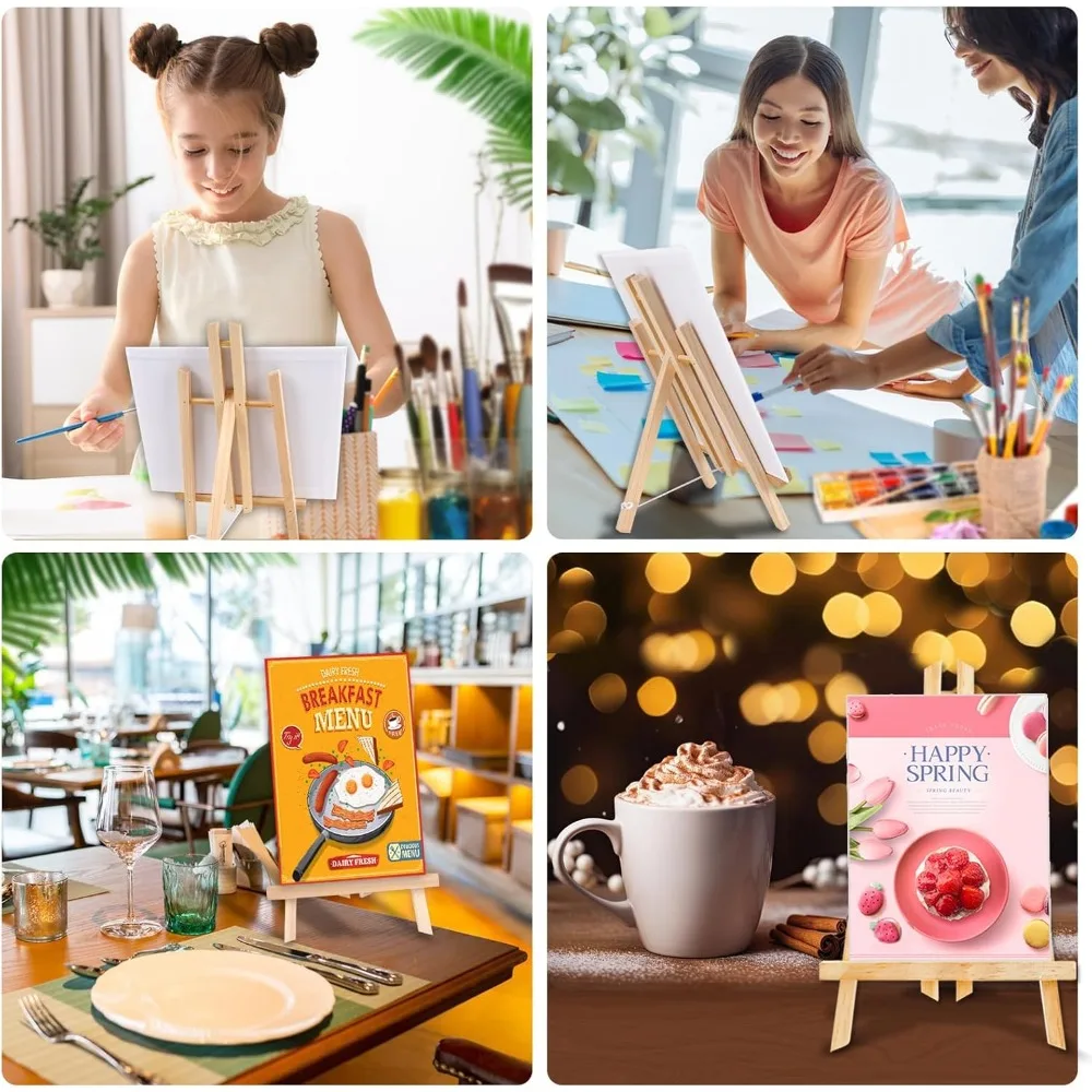 Wood Easels, Easel Stand for Painting Canvases, Art, and Crafts. (11.8 inch, 20 Pack), Tripod, Painting Party Easel, Kids Stude