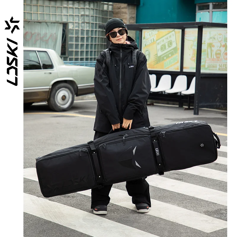 LDSKI Ski Wheel Bag Ski Storage Large Capacity Dry-Wet Separation Waterproof Snowboard Accessory Travel Roller Bag Ski Boots Bag