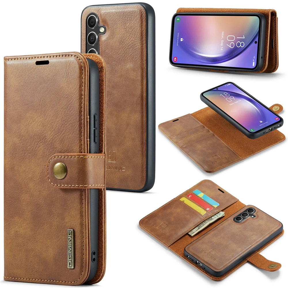 

DG.MING Luxury Detachable Wallet Case for Galaxy A12 A13 A14 A22 A23 A24 A32 A33 A34 A42 A54 A72 A73 Magnetic Clasp Leather Case