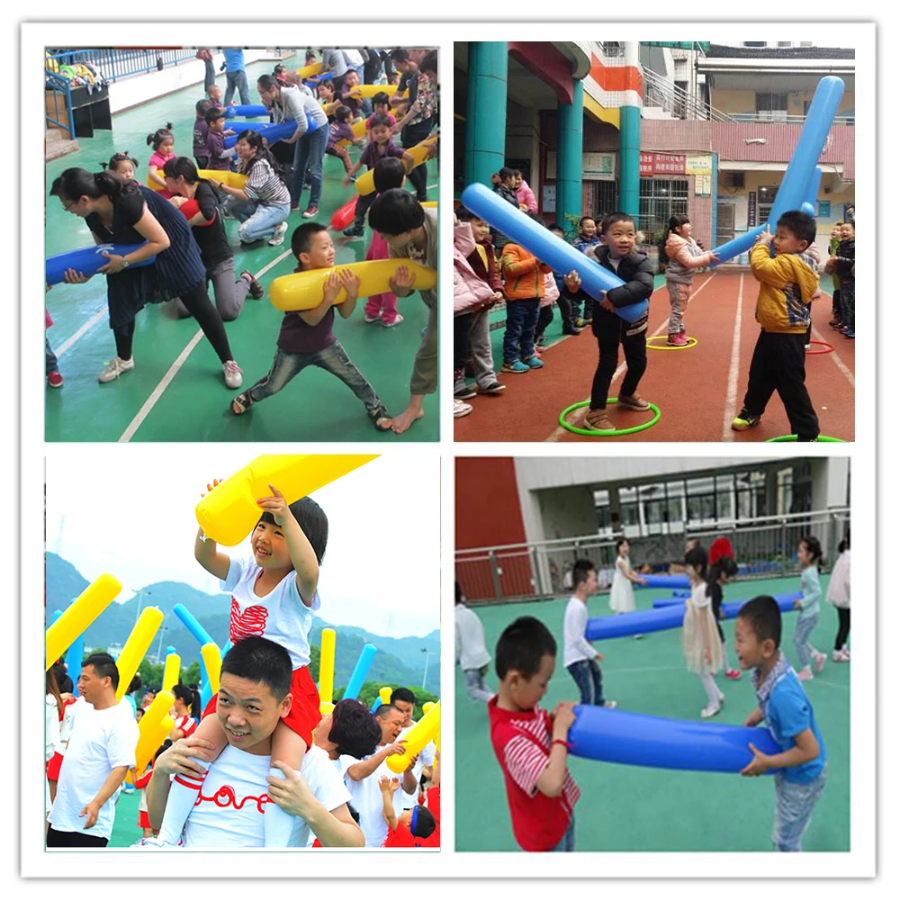 3 Pcs Child Inflatable Balloon Refueling Competition Applauder Stick Props for Family Outdoor Game Cheer Kid Exercisev