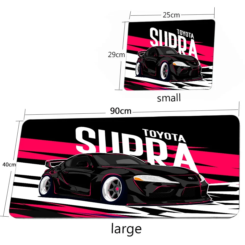 TOYOTA Super Sports Car Anime Mouse Pad Large Computer Office Game Mat Rubber Anti-slip Gaming Accessories Keyboard Desktop Pads