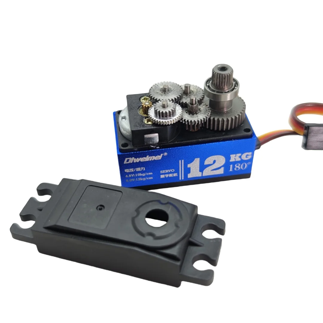 Servo Dlweimei 20/12KG 180 °   Servo digitale a corpo corto interamente ingranaggi in metallo per cingolato robot da deriva per auto modello elettrico 1/10 1/12 RC