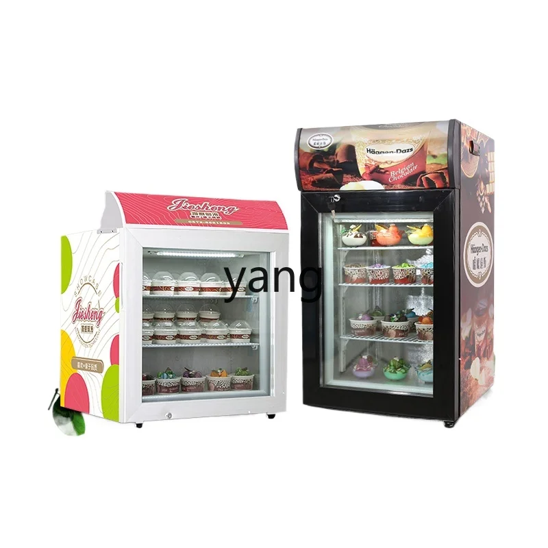 

YJQ commercial small fully frozen display cabinet desktop mini ice cream ice cream cabinet stall