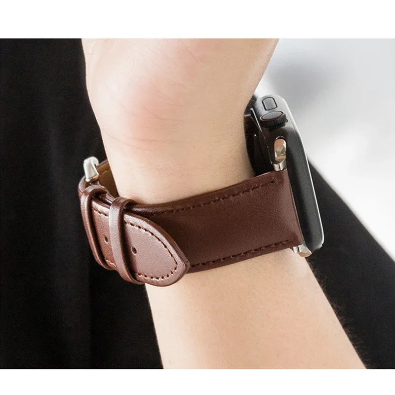 Lederarmband für Apple Watch Band 44 mm 40 45 41 38 46 42 mm Sportarmband Armband iWatch Serie 10 9 8 7 6 5 4 Ultra 2 49 mm