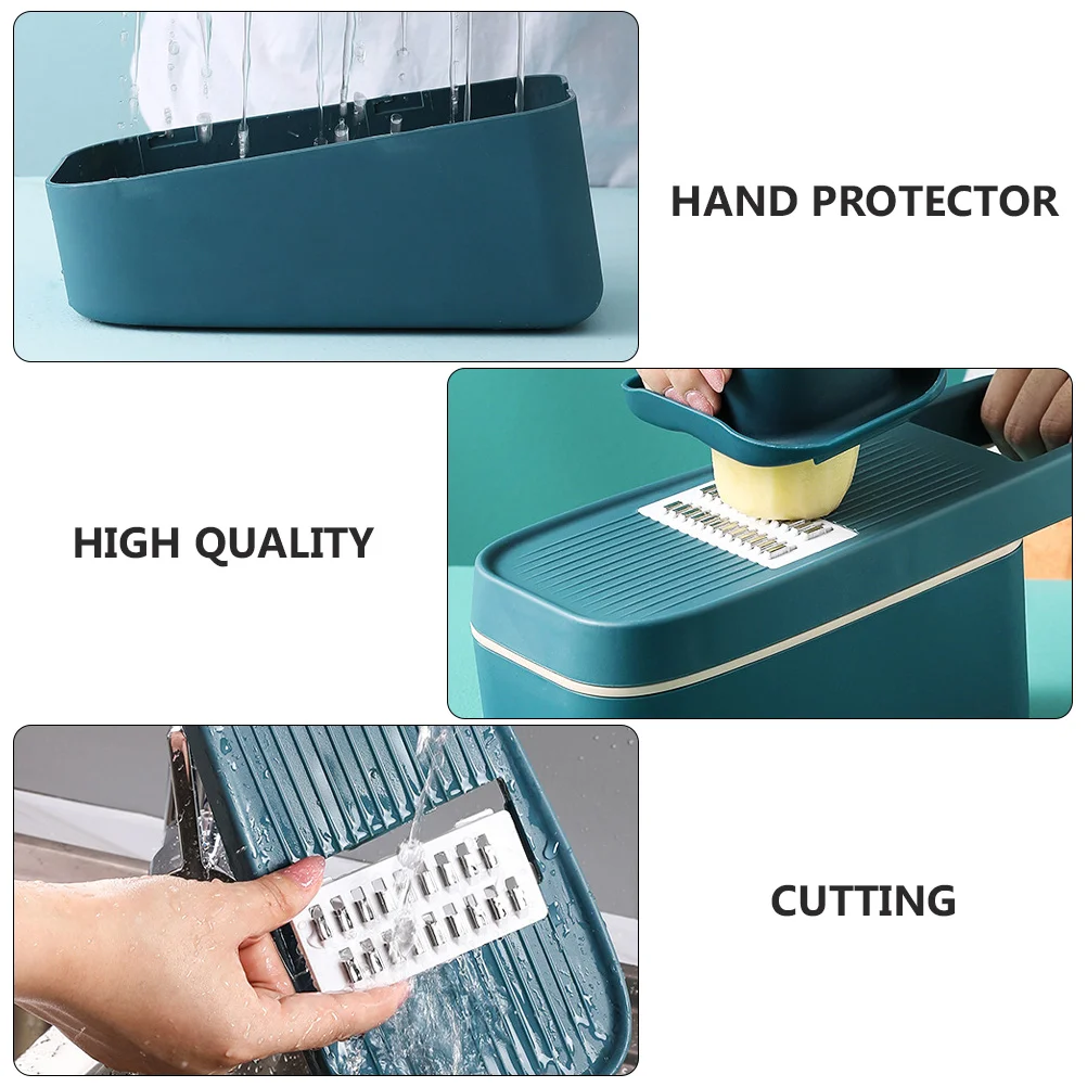 

Efficient Vegetable Slicer Food Dicer Shredder Garlic Potato Slicers Stainless Steel Non Slip H Protector Longer Panel Smooth