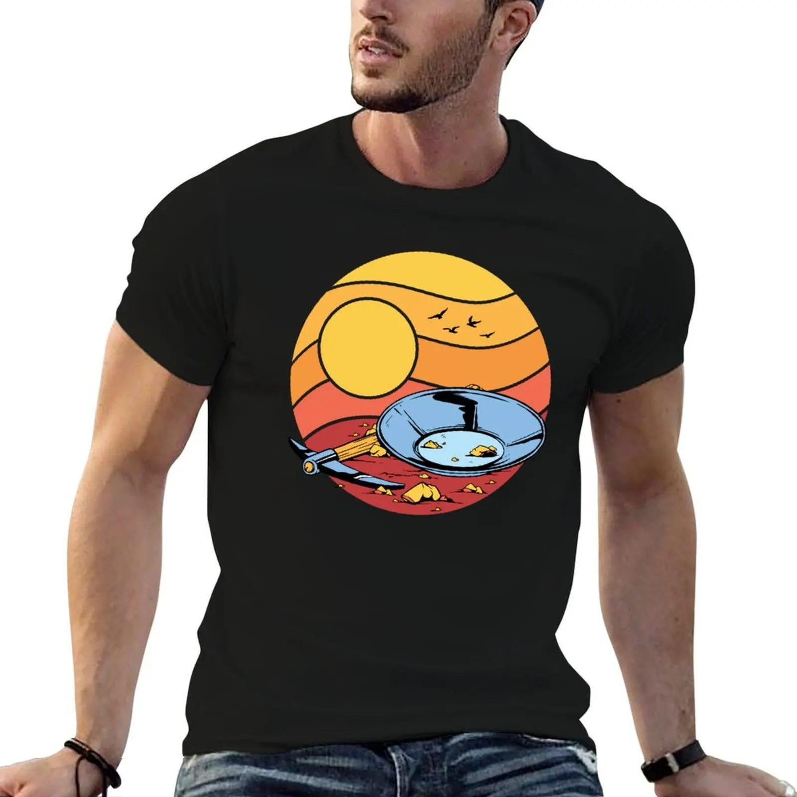 

Gold digger, gold panning T-Shirt man t shirts graphic man t shirt designer T-Shirt