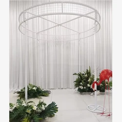 painted colour stainless steel frame flower stage canopy decorative grid floral backdrop stand wedding arch