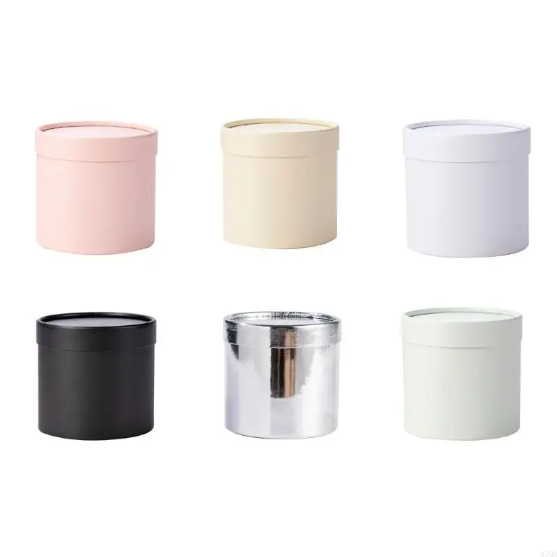 97QD Flower Box Round Cardboard Gift Boxes Wedding Party Rose Flower Packaging Decorations Valentine Day Gifts Supplies