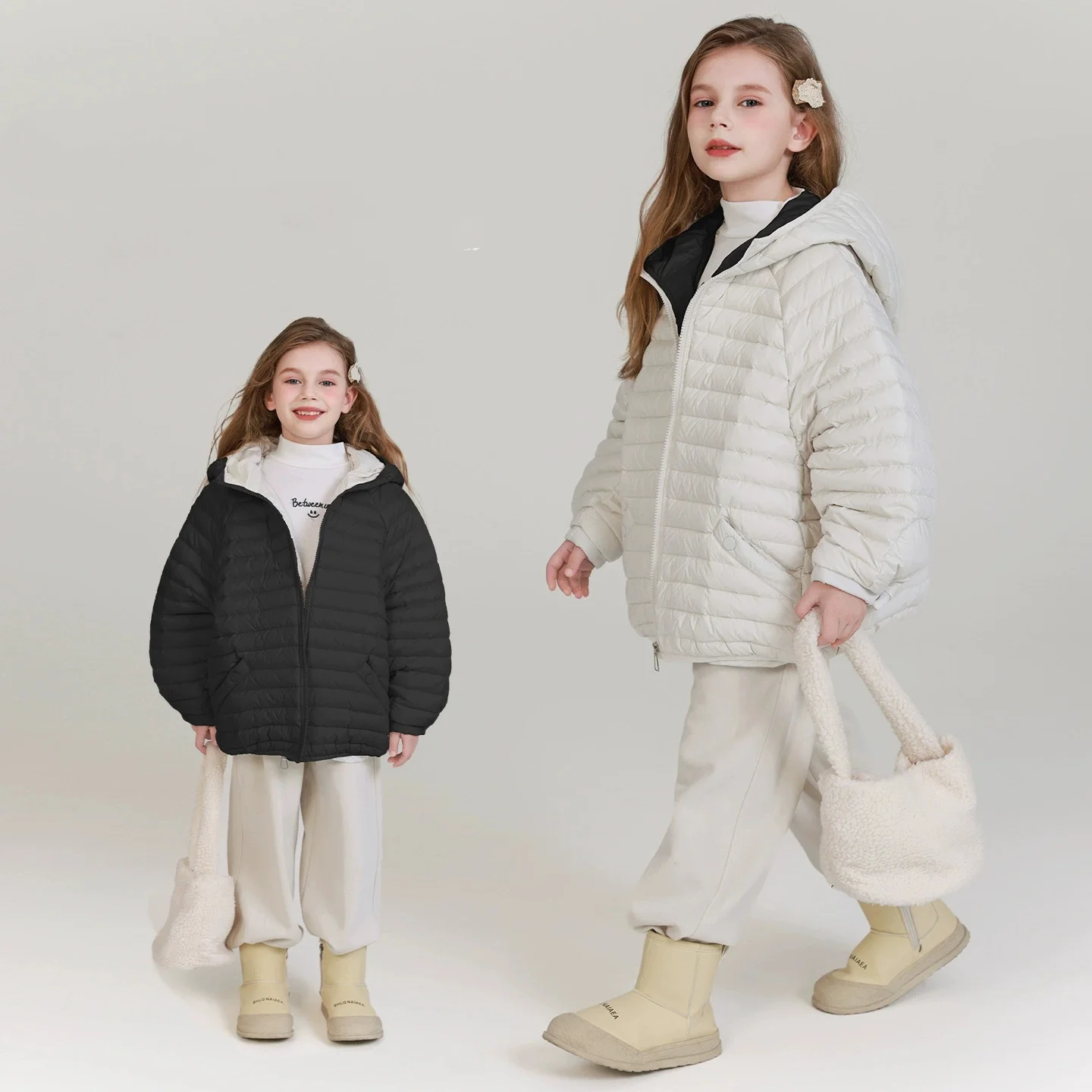 

Полосатая свободная и легкая пуховая хлопковая куртка для девочек, осеннее зимнее короткое универсальное пальто с капюшоном Mujer Chaqueta