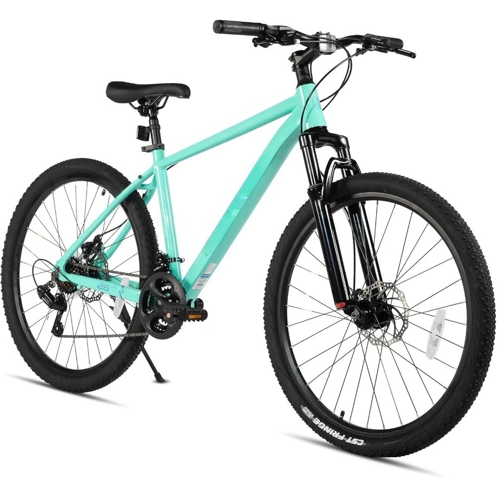 

26 Inch Mens and Womens Mountain Bike,21 Speed Mountain Bicycle with Dual Disc Brake, Front Suspension Fork, High Carbon
