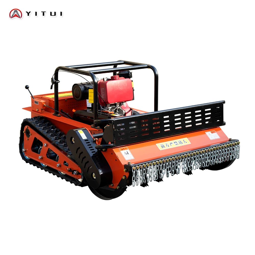 Customized Tracked Lawn Mower Wireless Control High Efficiency Grass Cutting Machine Suitable For Slope Maintenance