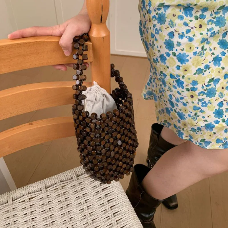 

Fashionable Commuting Versatile Women Woven Bag Retro Shoulder Bag Summer Light Luxury Handmade Beaded Bag