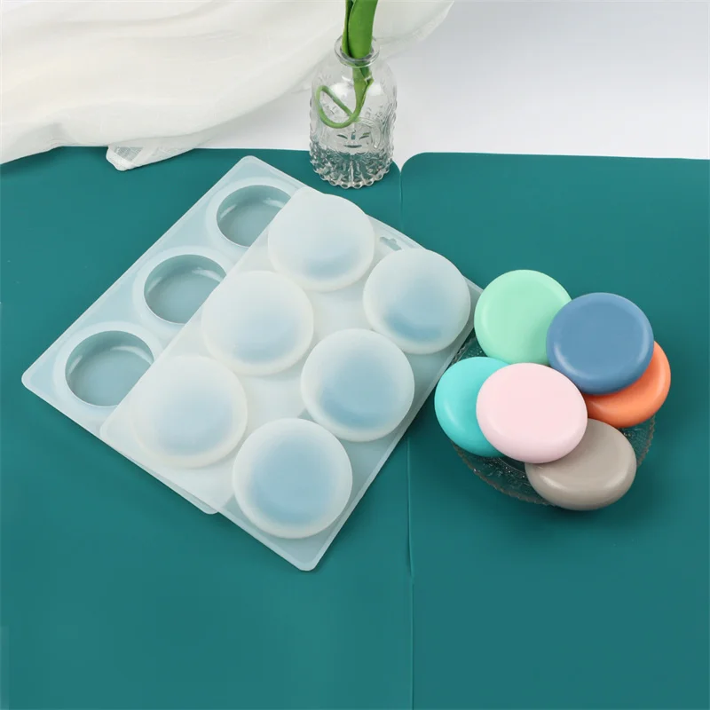 Handmade DIY Round Shape Silicone Soap Mold Rectangle Cake Chocolate DIY Candle Craft Tray Mould Silicone Party Maker