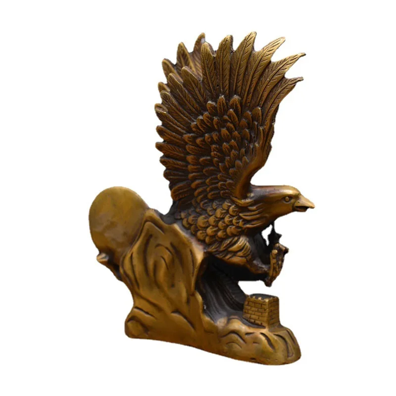 Brass Statue Craft Eagle Creative Large Size Home Decoration Bronze Ware Dapeng Spreads Wings Home Bronze Craft Eagle Decoration