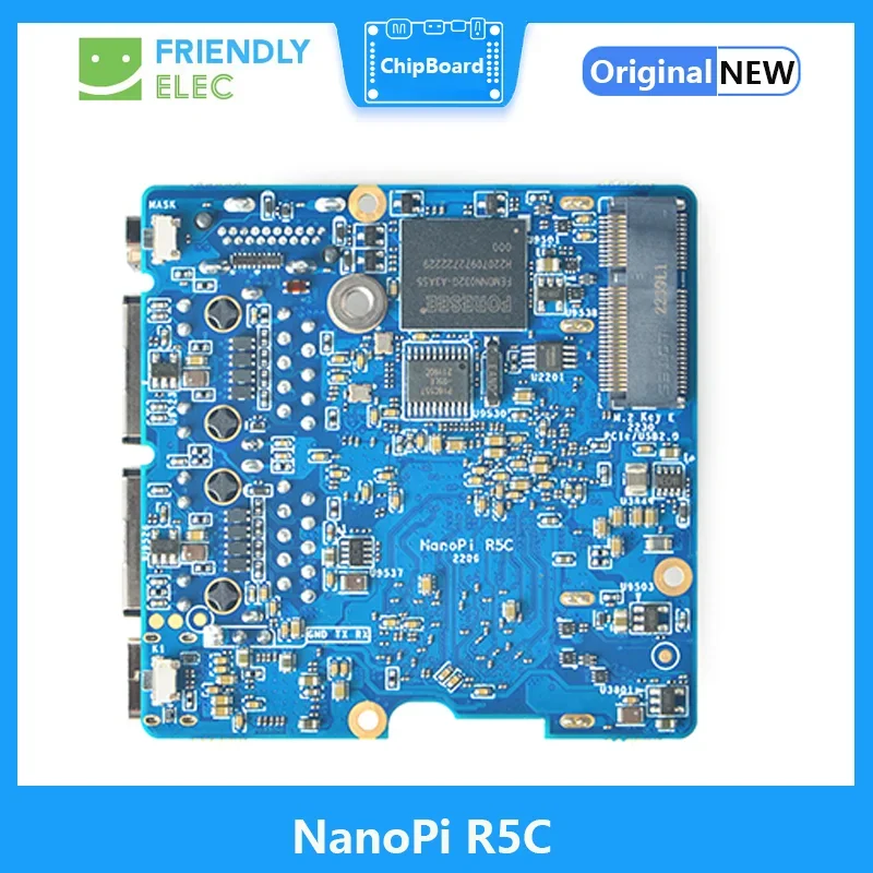 NanoPi R5C Rockchip RK3568 Dual 2.5G Ethernet Port Support M.2 WiFi Module HDMI2.0 Linux/Openwrt/Debian/Ubuntu