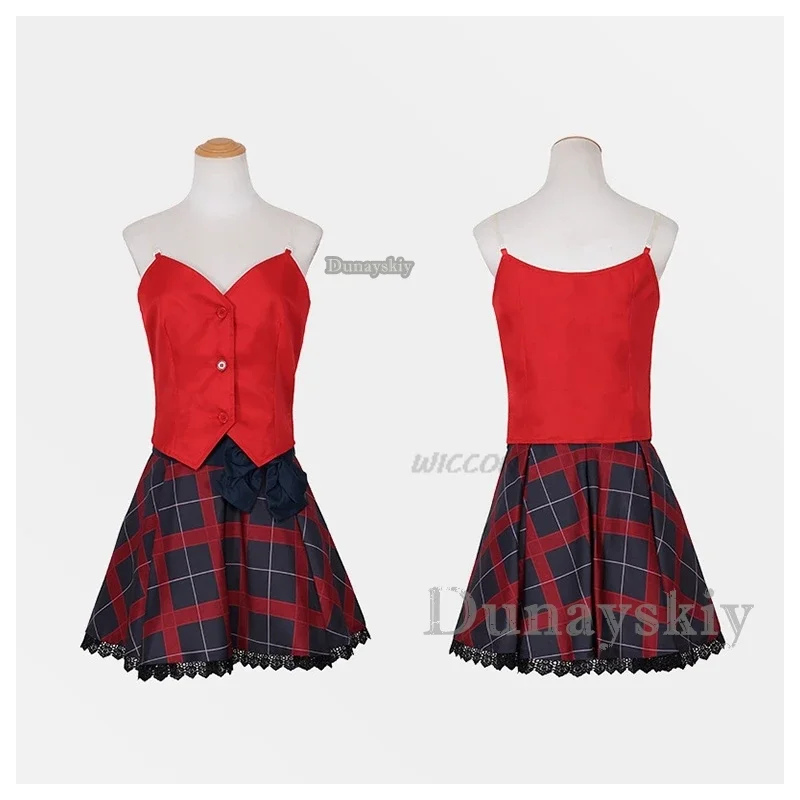 أزياء تنكرية لعبة قوس قزح لايف هارون آيرا أاماميا ريزومو تاكامين ميون كوسبلاي لوليتا فستان مثير موحد إيقاع للنساء حفلة S