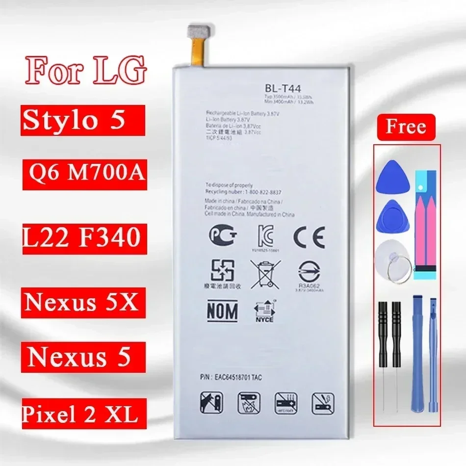 BL-T44 Battery For LG L22 isai F340 for Nexus 5 G 5X Q6 for Google Pixel 2 XL L722DL LMQ720AM LMQ720VSP Q60 Q720 Q720QM Stylo 5