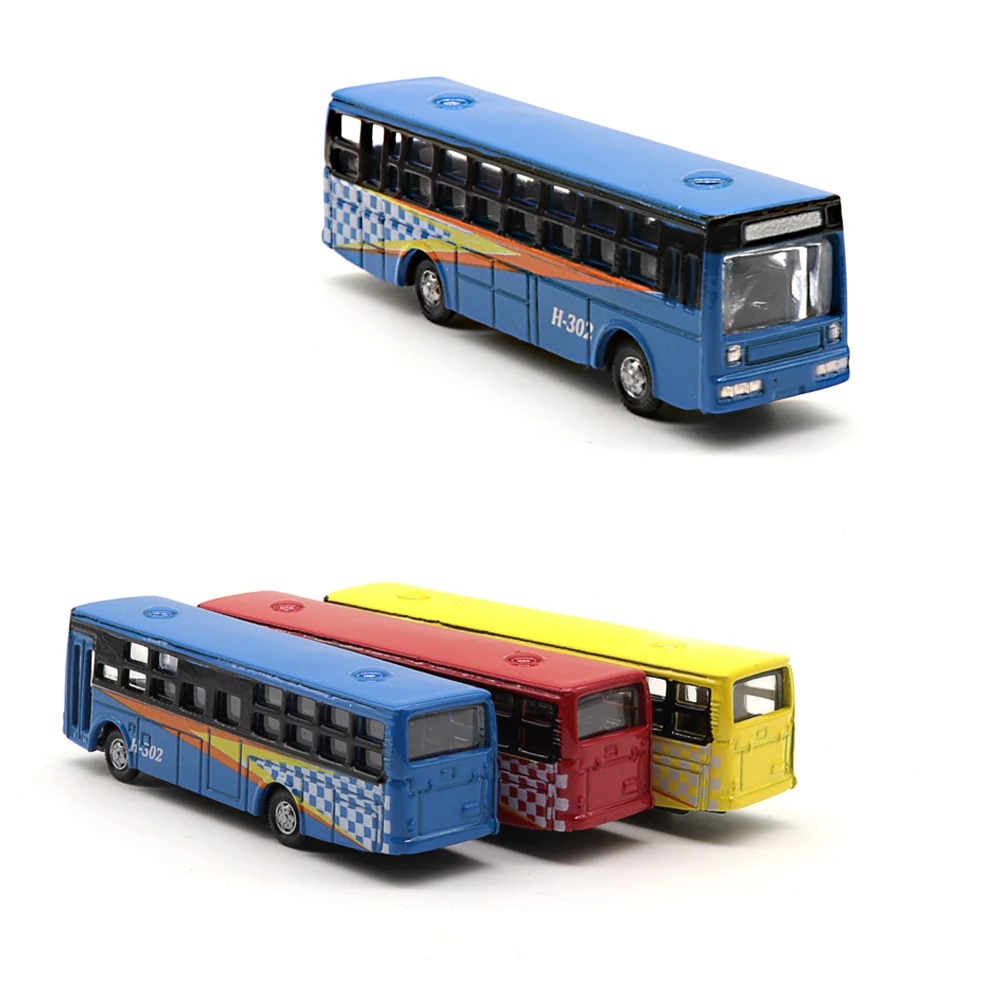 1pc N Scale Miniature Bus 1:150 Alloy Painted Car Vehicle Toys DIY Architecture Building Materials for Diorama Random Color