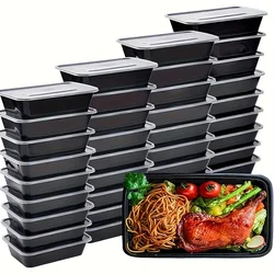 50pcs Disposable Packing Box Reusable Meal Prep Containers Microwavable Dishwasher Safe Portable Food Boxes Kitchen Accessories