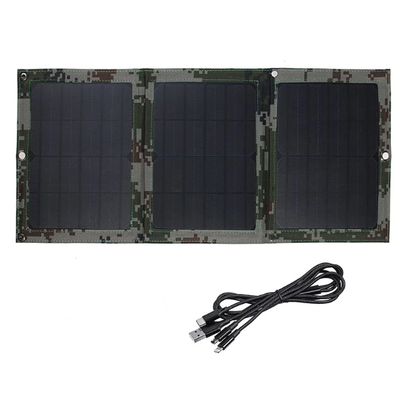 Folding Solar Panel 5V USB Battery Charger Kit Complete Power Bank Smart Phone Portable Foldable Camping Phone Charging Caravan