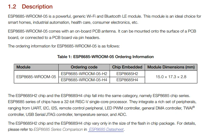 Espressif ESP8685-WROOM-05-H4 Modul – Detail 3