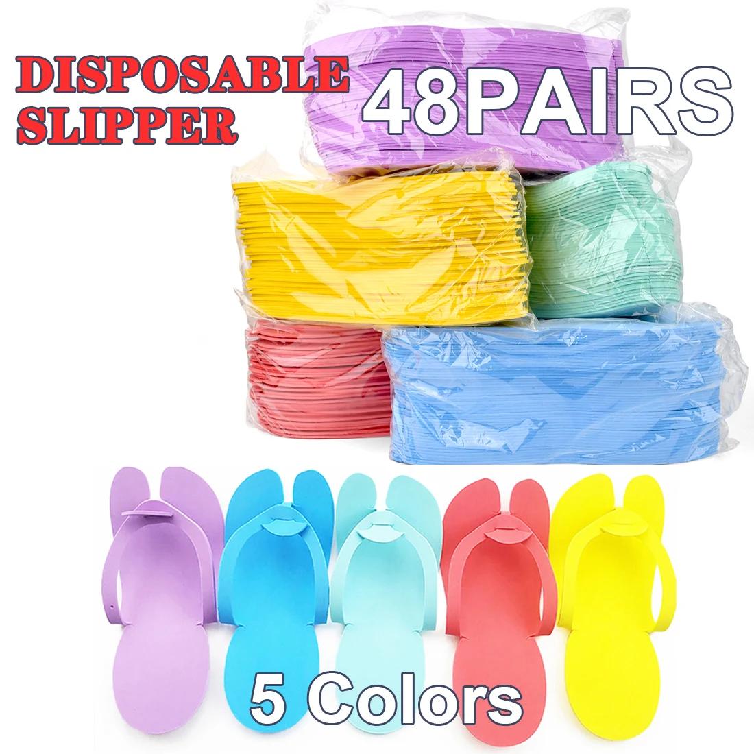 Zapatillas desechables de espuma para salón, Spa, pedicura, chanclas para pies, venta al por mayor, 5 colores