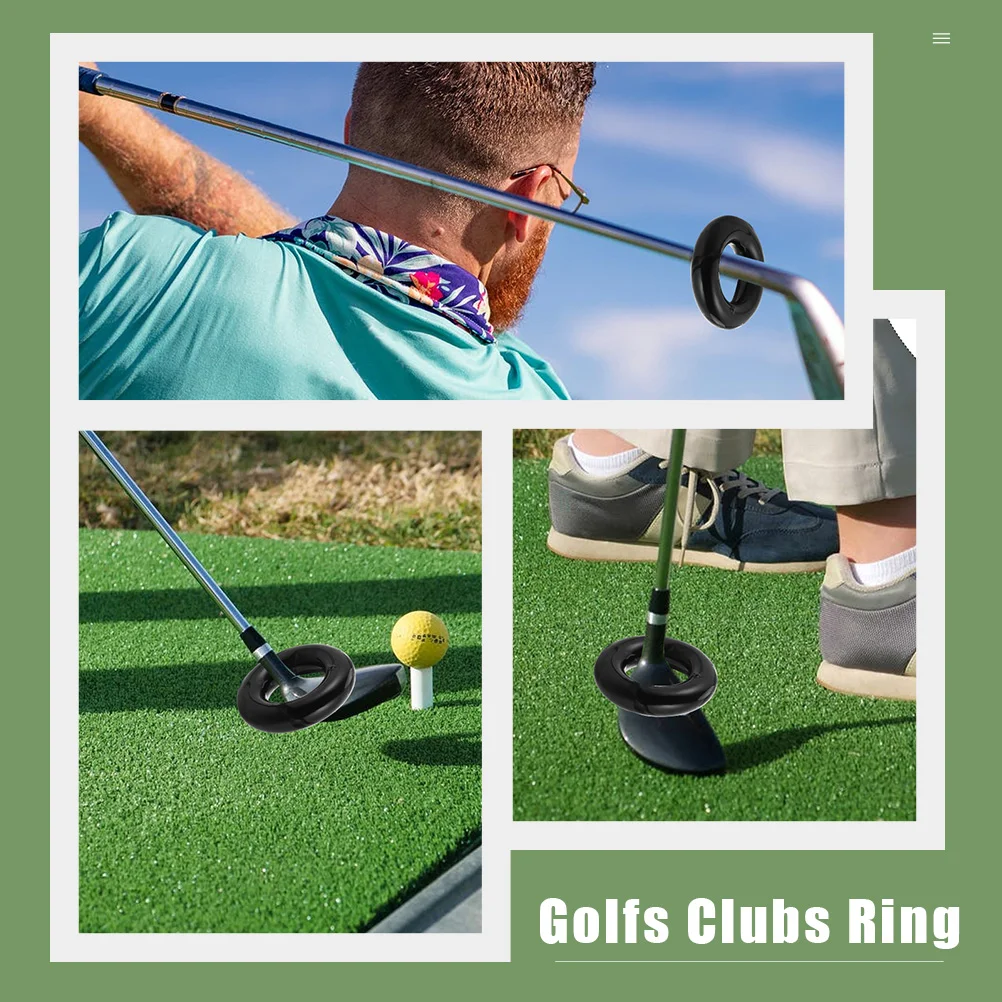 

2pcs Golfing Weighted Ring Black Practice Tool For Iron Clubs Trainer Improve Skills Flexibility Strength Distance