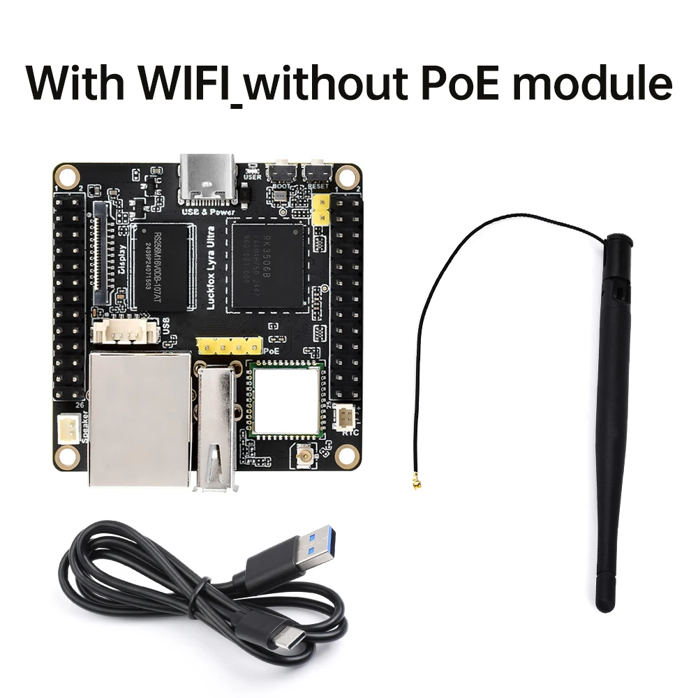 Luckfox Lyra Ultra/Luckfox Lyra Ultra W RK3506B لوحة تطوير مايكرو لينكس AI Board 8G eMMC Arm Cortex-A7 Arm Cortex-M0