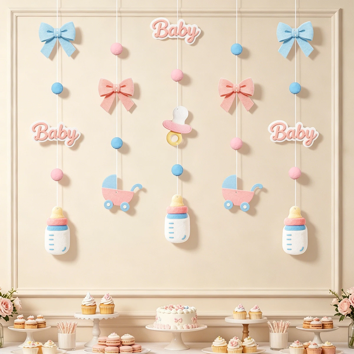 Pregnant Mother Celebration Party Decoration Hanging Ornaments Baby Gender Reveal Baby Shower Backdrop Boy or Girl Baby Shower