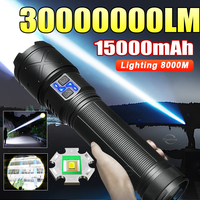 2025 New Super Bright LED Flashlight Rechargeable Zoom Torch Long Range 8000M Tactical Torch Light Camping Fishing Work Lantern
