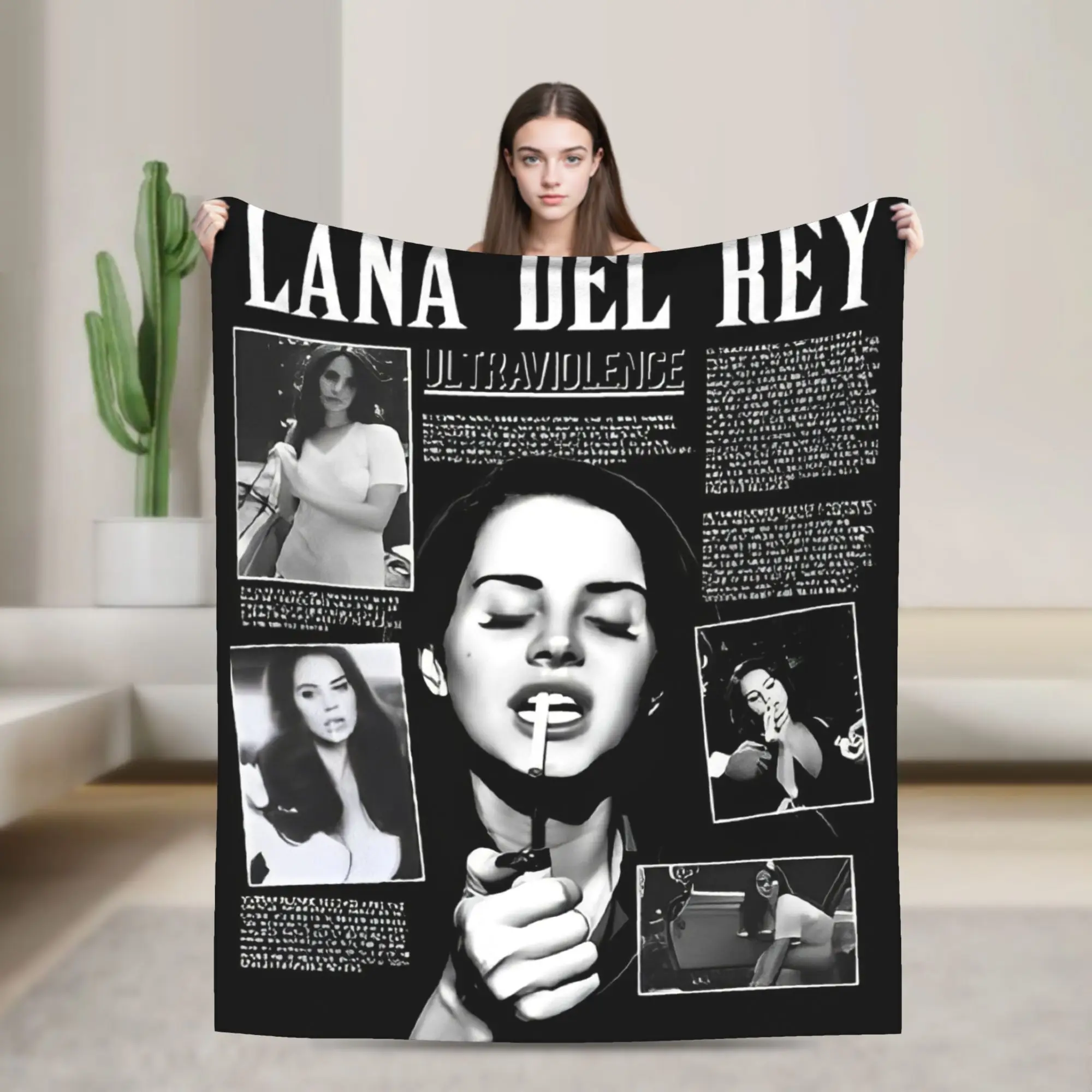 لانا ديل ري Ldr بطانية مطبوعة للرجال والنساء دافئة مريحة رقيق رمي البطانيات للأريكة 50x60 بوصة أحجام متعددة #2