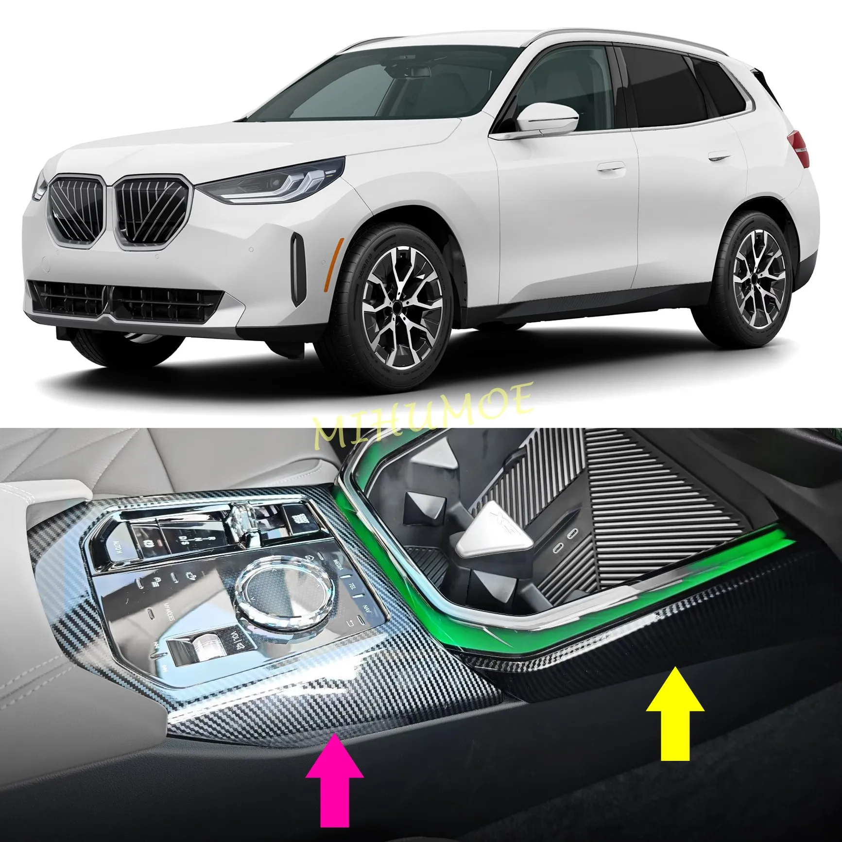 

Carbon Fiber Gear Shift Panel Surrounds For BMW X3 2025 2026 Interior Center Console Trims Stylish Accessories