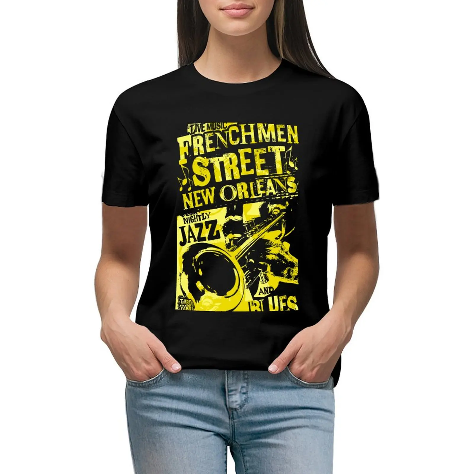 Frenchmen Street Flyer T-shirt funny Female clothing summer top t-shirts for Women cotton