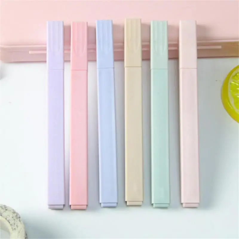 6/12Pcs Pastel Color Highlighter Pen Double tip Marker Pens Fluorescent Pen Drawing Highlighters Cute Stationery School Supplies