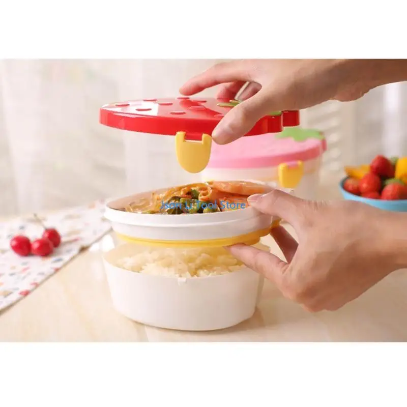 Y08D Boîte à lunch Conteneurs pour enfants Adultes Boîte à bento Strawberry Lunches Bento Boîtes Boîte à soupçon Microwavable à